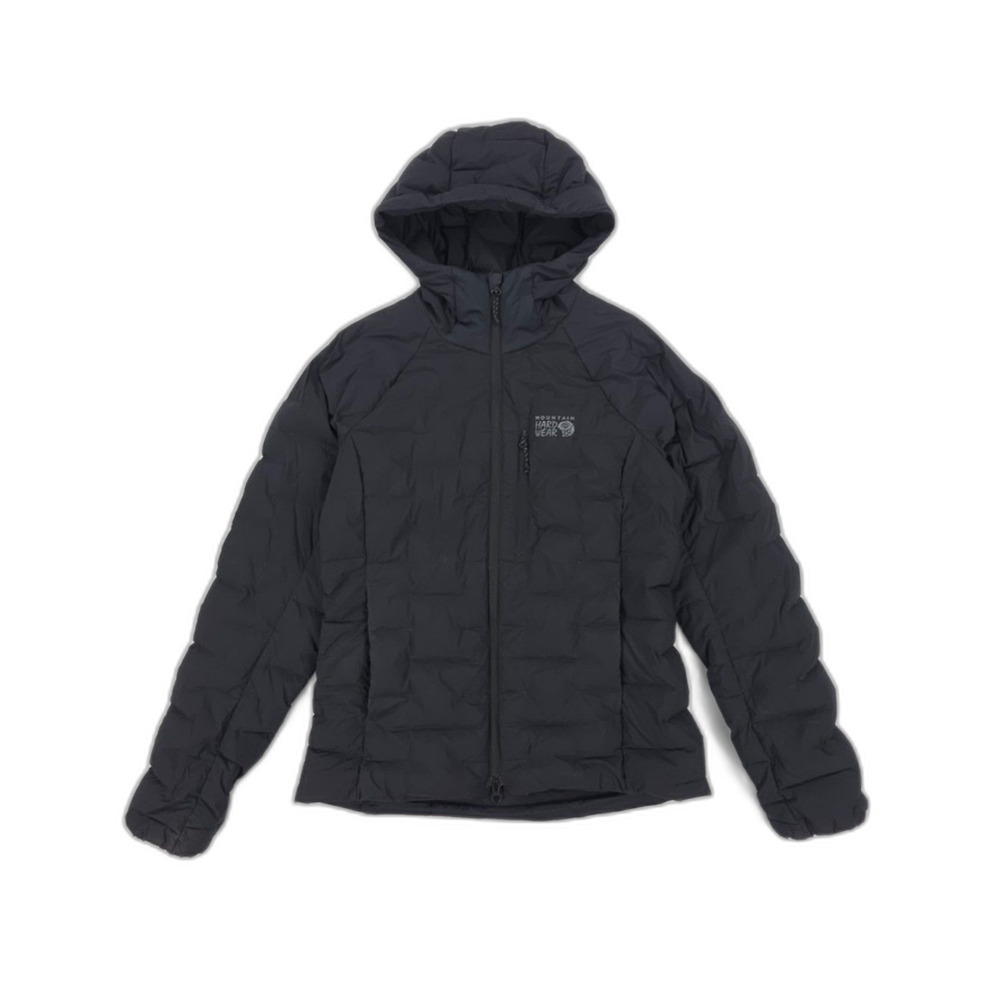 MOUNTAIN HARDWEAR Stretchdown Hooded Down Jacket Quilted Puffer Black Gorpcore